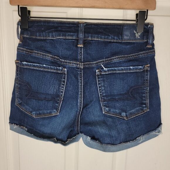 American Eagle AEO super stretch hi-rise shortie denim jean shorts 2 - Picture 3 of 6